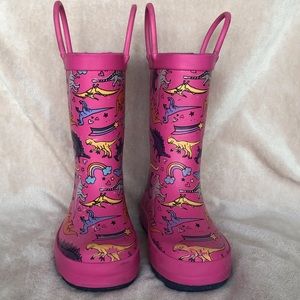 Toddler Girl’s Pink Dinosaur Rain Boots